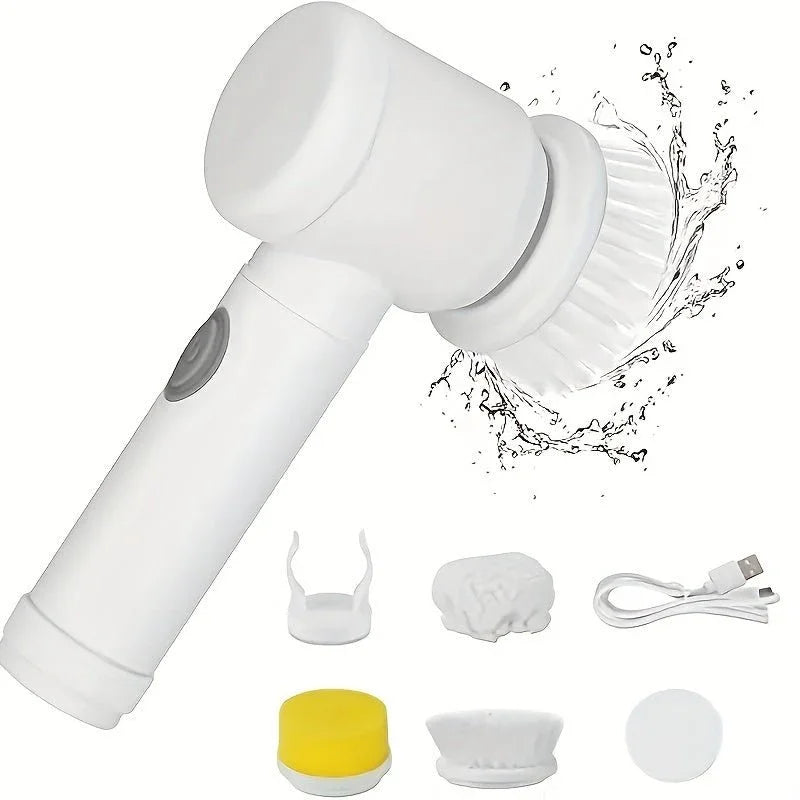 1pc Electric Spin Cleaning Brush,USB Rechargeable Handheld Kitch Cleaner Coldless Rotary Brush, Power Brush Bathroom Rechargeable Brush, Automatic Rotary Power Cleaning Brush For Cleaning - Show Gadgets