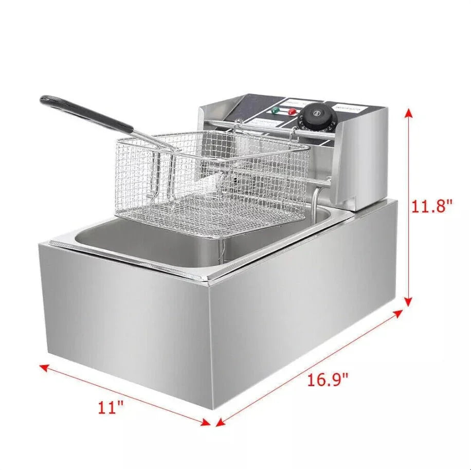 Commercial 10L Fast Electric Deep Fryer Fat Chip Single Tank Stainless Steel UK - Show Gadgets