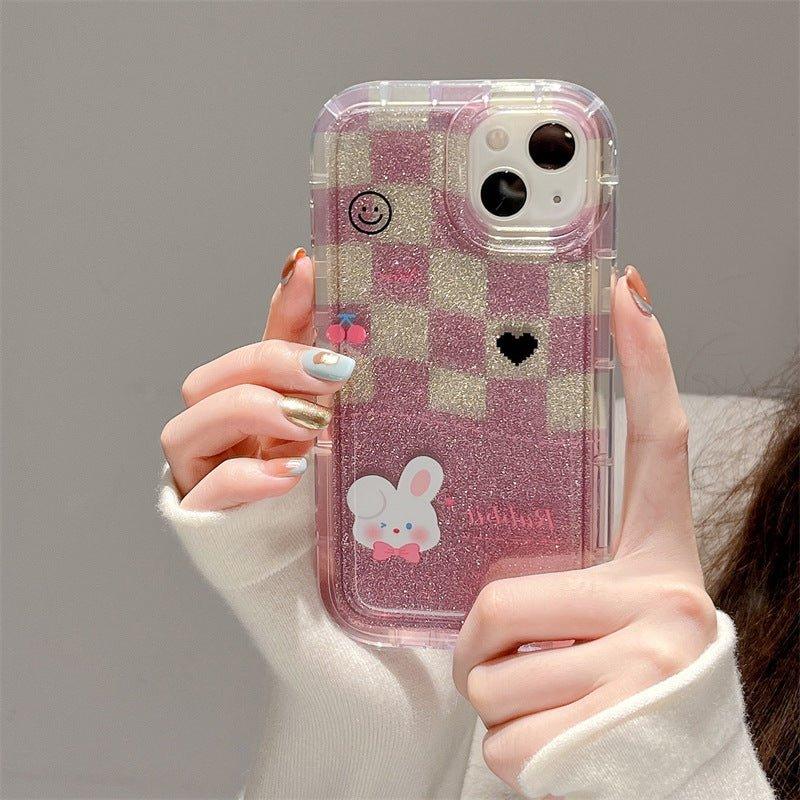 Korean - style Print Rabbit With Sequin Phone Case - Show Gadgets