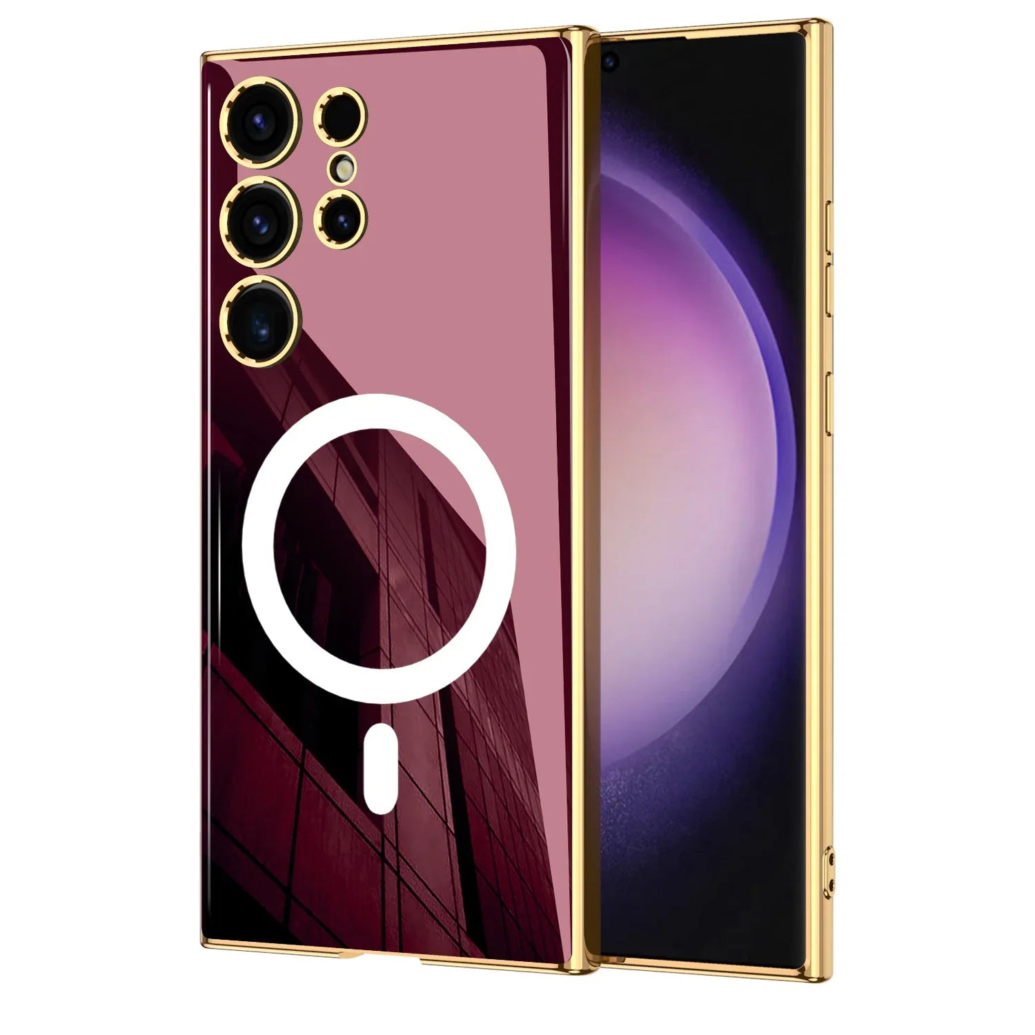 Wireless Charger Circle Magnetic Drop-resistant S24 Ultra-thin Plating Protective Cover Phone Case - Show Gadgets