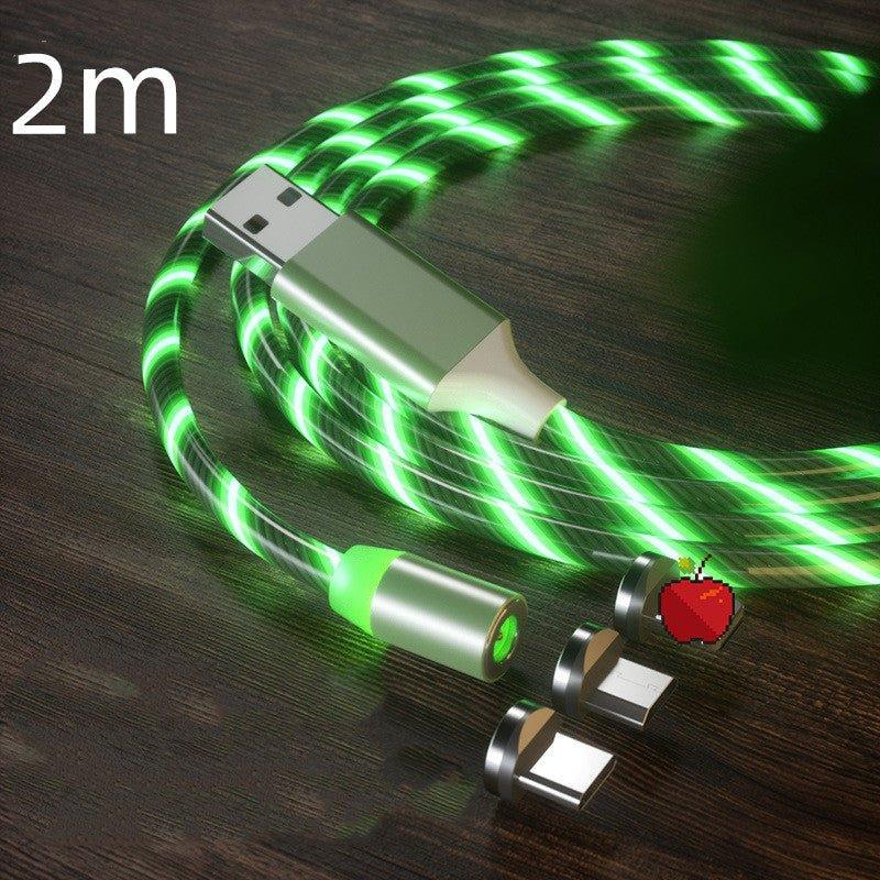 Magnetic Charging Cable Streamer Fast Charging Cable Lighting Micro USB Cable LED Magnet Charger Type - C Cable - Show Gadgets