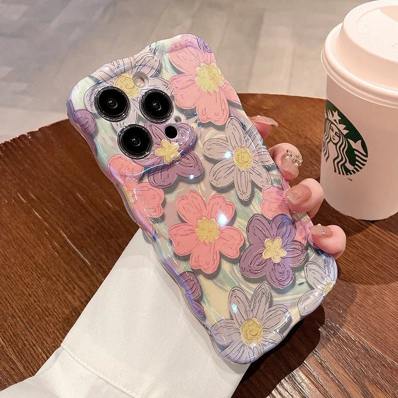 Oil Painting Flower Lanyard Phone Case - Show Gadgets