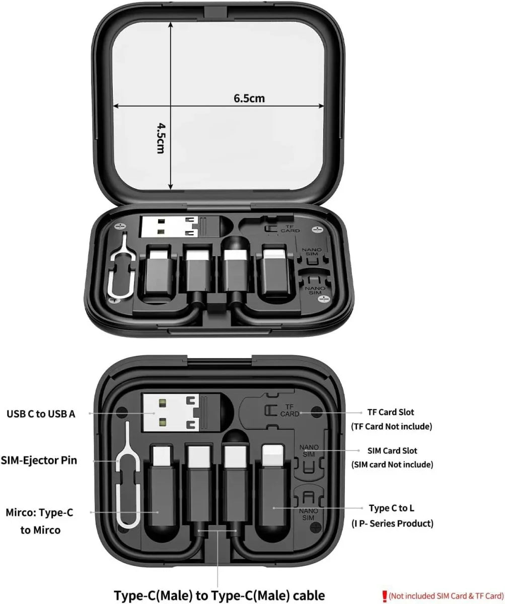 Multifunction Data Cable Digital Storage Box Charging Mirror Hidden Mobile Phone Holder - Show Gadgets