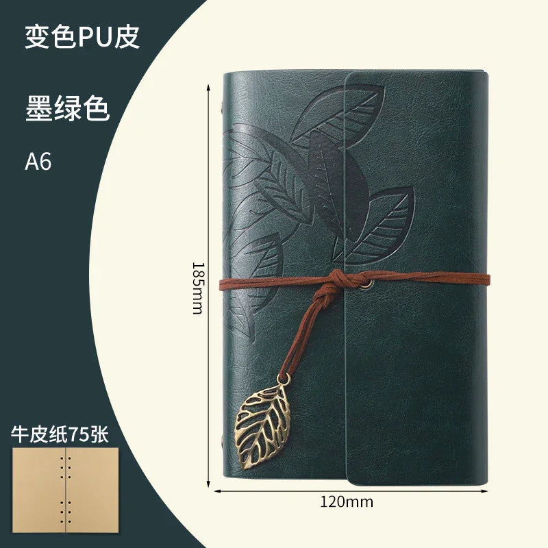 Creative Notebook Stationery One Leaf Zhiqiu Travel Diary Book Loose Leaf Vintage Leaves One Piece - Show Gadgets