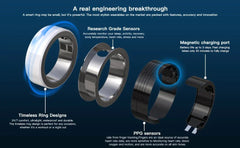 Black Technology Heart Rate, Blood Oxygen, Sleep Monitoring Waterproof Bluetooth Ring - Show Gadgets