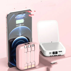 Beauty Mirror Power Bank Comes With Cable Portable Mini - Show Gadgets