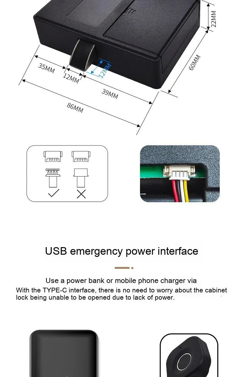 Smart Drawer Locker Wardrobe Electronic Office File Cabinet Dressing Cabinet Lock - Show Gadgets