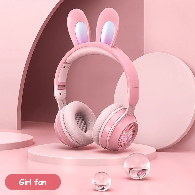 Rabbit Ear Headphones Wireless Luminous Extendable Wheat Headphones - Show Gadgets
