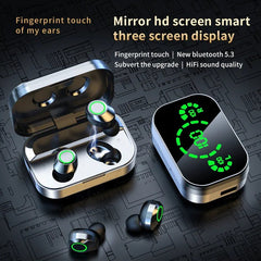 YD03 Wireless Bluetooth - compatible Headset TWS Large Screen Smart Digital Display In Ear Breathing Light - Show Gadgets