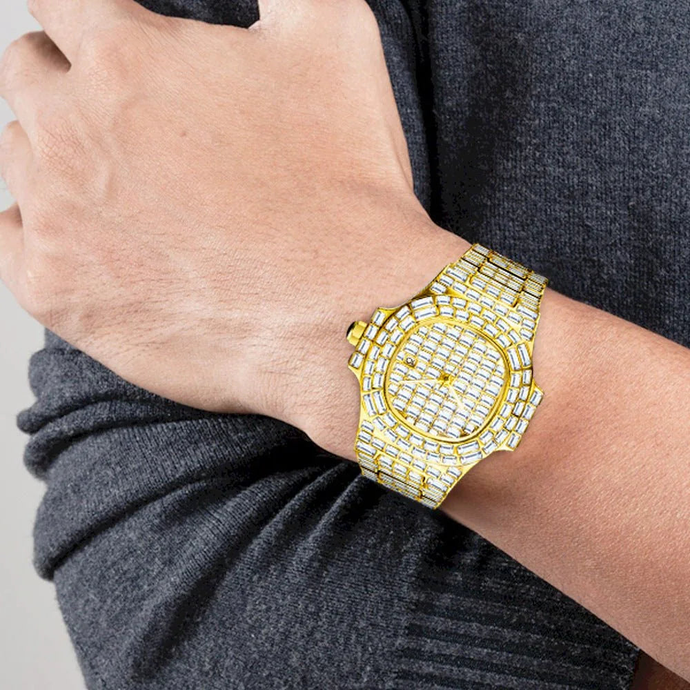 High - Grade Full Drill Square Drill Men’s Watch – Rugged Style Meets Precision Craftsmanship - Show Gadgets