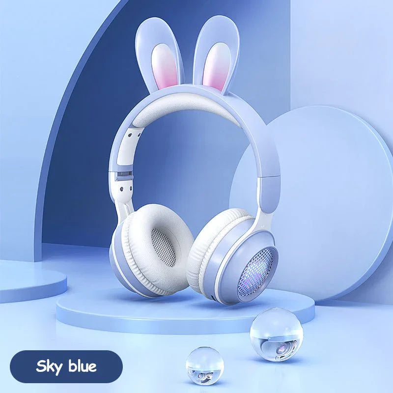 Rabbit Ear Headphones Wireless Luminous Extendable Wheat Headphones - Show Gadgets