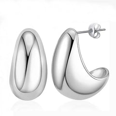 Metal Water Drop Earrings – Elegant Niche Luxury Design