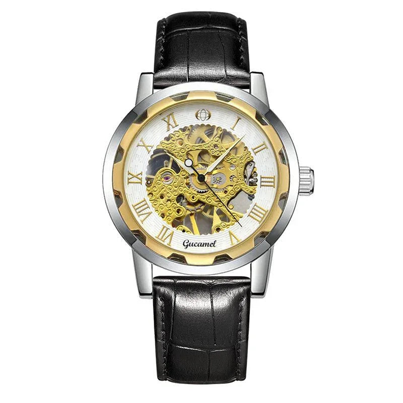 Steel Strip Hollow Gold Manual Mechanical Watch - Show Gadgets