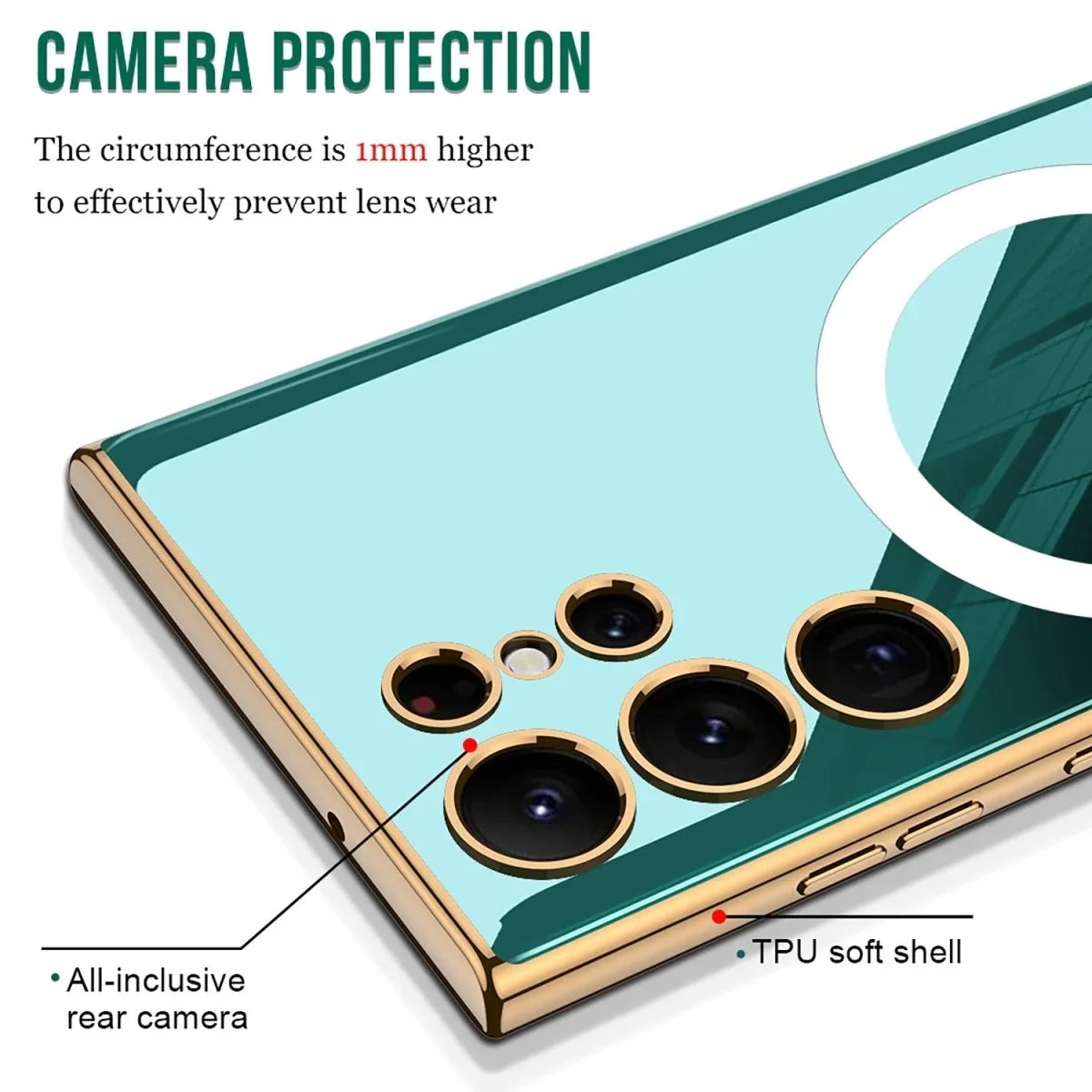 Wireless Charger Circle Magnetic Drop - resistant S24 Ultra - thin Plating Protective Cover Phone Case - Show Gadgets