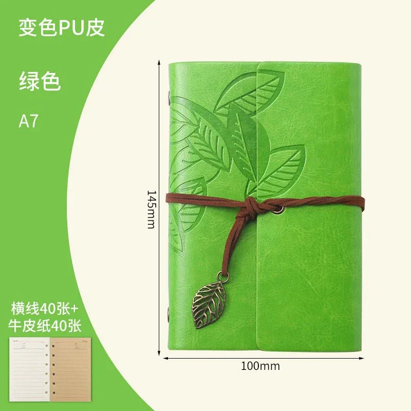 Creative Notebook Stationery One Leaf Zhiqiu Travel Diary Book Loose Leaf Vintage Leaves One Piece - Show Gadgets