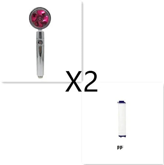 Shower Head Water Saving Flow 360 Degrees Rotating With Small Fan ABS Rain High Pressure Spray Nozzle Bathroom Accessories - Show Gadgets