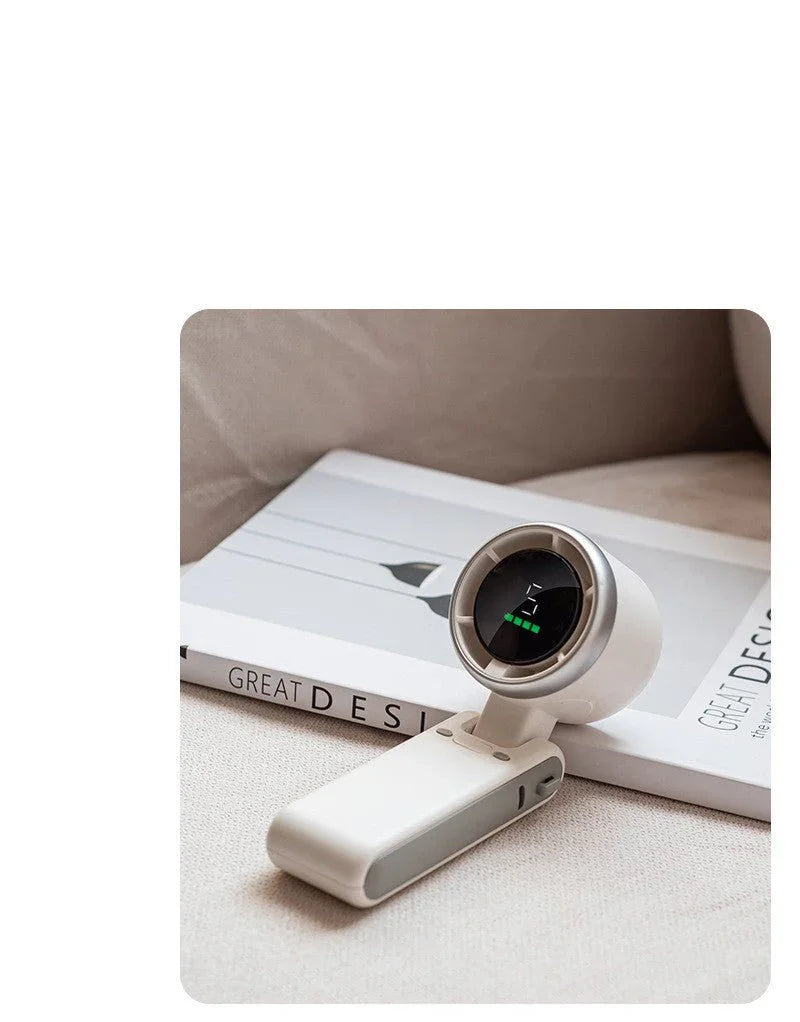 Hanging Neck Outdoor 180 Degree Folding Desktop Mini Fan Hand - held Folding High - speed Powerful Turbo Fan - Show Gadgets