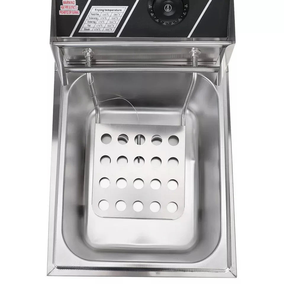 Commercial 10L Fast Electric Deep Fryer Fat Chip Single Tank Stainless Steel UK - Show Gadgets