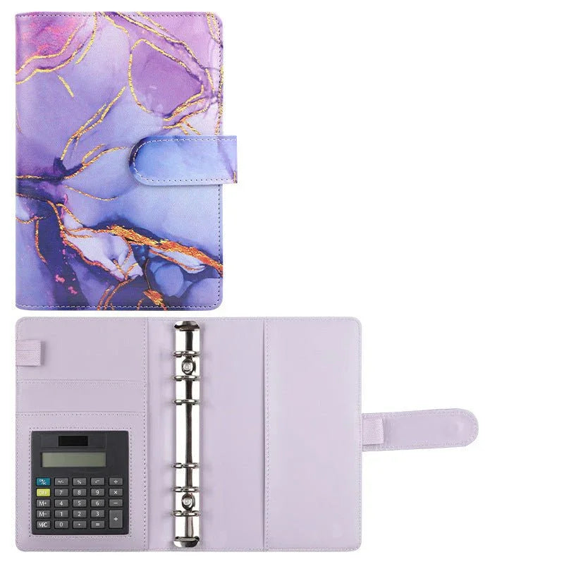 A6 Loose - leaf Binder Journal Book Notebook Leather PU 6 Hole Loose Spiral Calculator - Show Gadgets