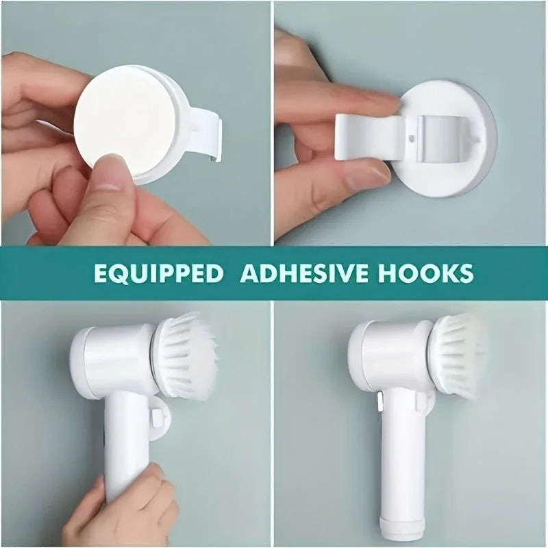 1pc Electric Spin Cleaning Brush,USB Rechargeable Handheld Kitch Cleaner Coldless Rotary Brush, Power Brush Bathroom Rechargeable Brush, Automatic Rotary Power Cleaning Brush For Cleaning - Show Gadgets