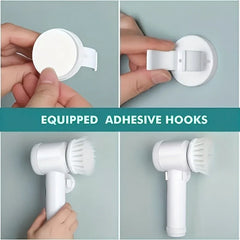 1pc Electric Spin Cleaning Brush,USB Rechargeable Handheld Kitch Cleaner Coldless Rotary Brush, Power Brush Bathroom Rechargeable Brush, Automatic Rotary Power Cleaning Brush For Cleaning - Show Gadgets