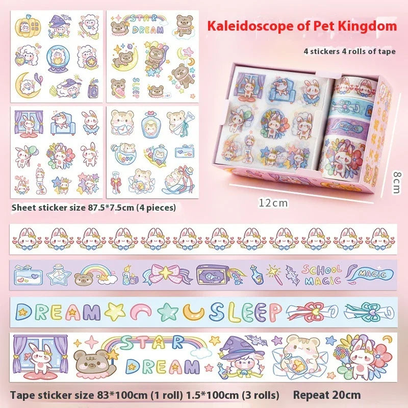 Cute Tape Sticker Gift Box Cartoon Stickers Suit Children's Film Sticker - Show Gadgets