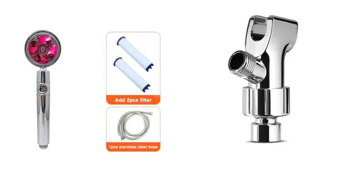 Shower Head Water Saving Flow 360 Degrees Rotating With Small Fan ABS Rain High Pressure Spray Nozzle Bathroom Accessories - Show Gadgets