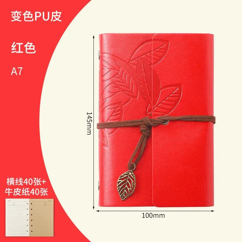 Creative Notebook Stationery One Leaf Zhiqiu Travel Diary Book Loose Leaf Vintage Leaves One Piece - Show Gadgets