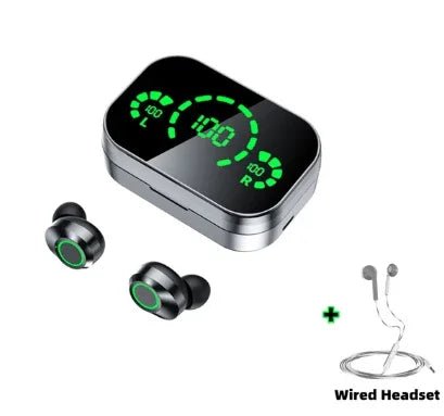YD03 Wireless Bluetooth - compatible Headset TWS Large Screen Smart Digital Display In Ear Breathing Light - Show Gadgets