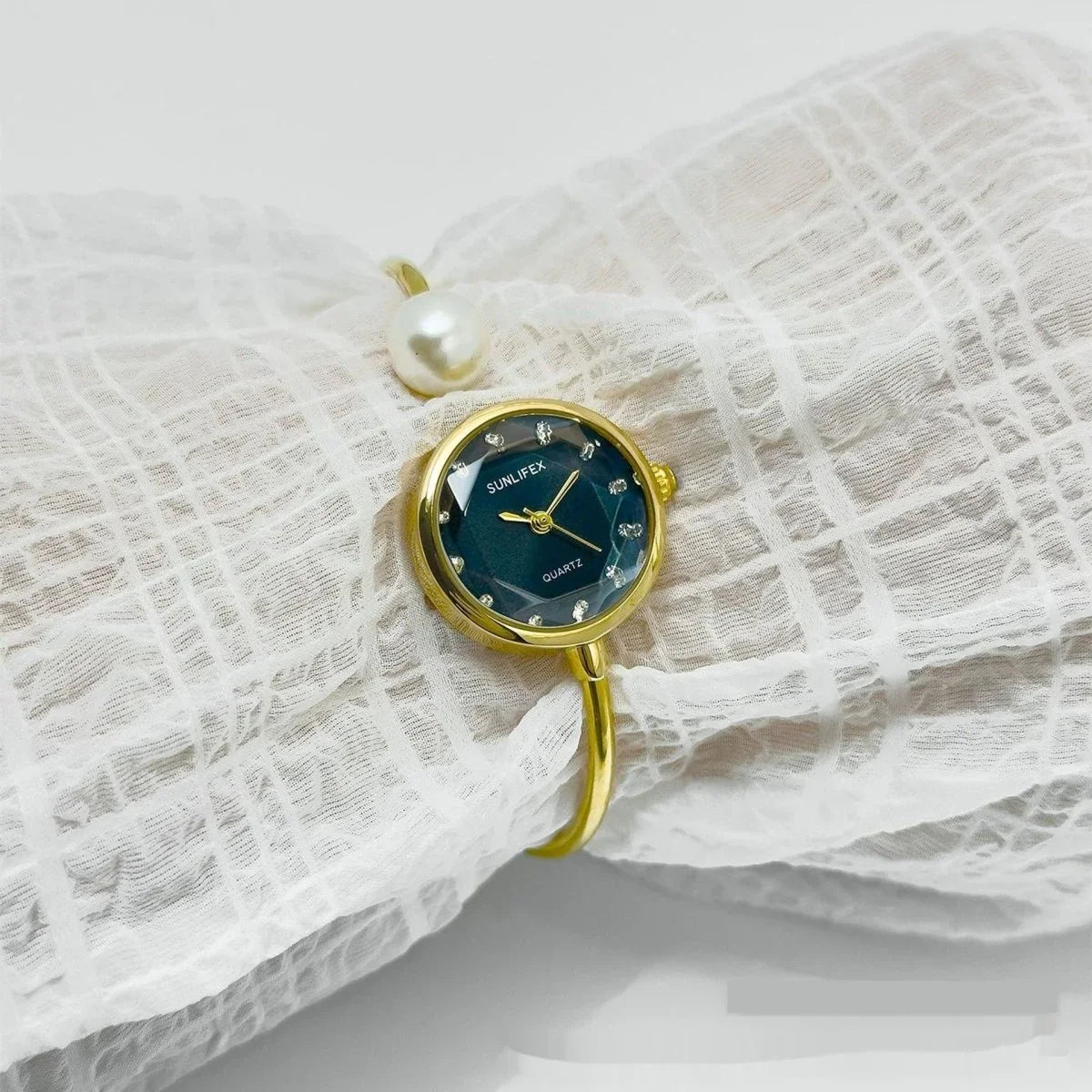 Women's High - grade Simple Pearl Bangle Watch High - grade Watch - Show Gadgets