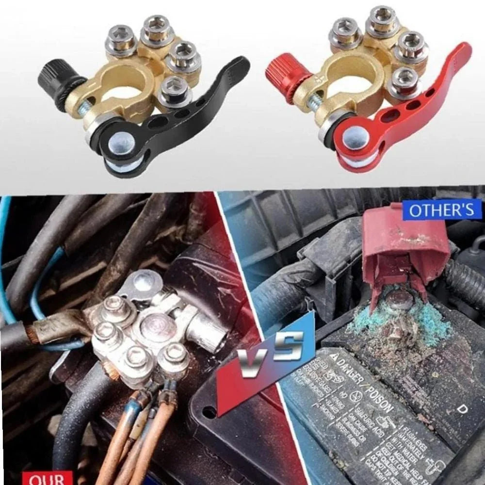 2PCS Battery Terminals Connectors Clamps Quick Release For Caravan Car Van 12V - Show Gadgets
