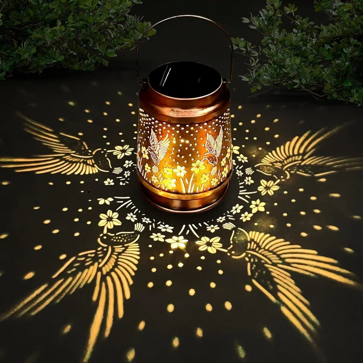 Hummingbird Solar Lantern Metal Hanging Light LED Decorative Light Garden Decor - Show Gadgets