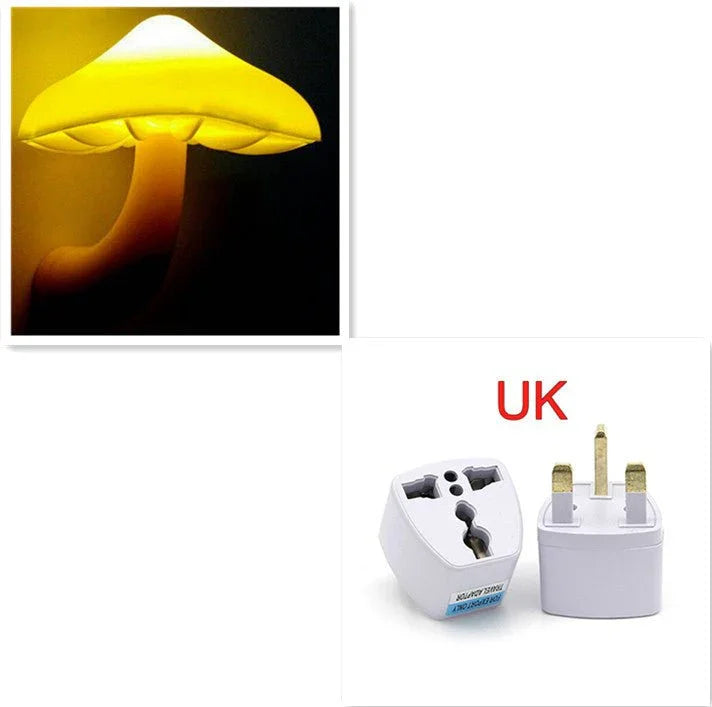 LED Night Light Mushroom Wall Socket Lamp EU US Plug Warm White Light - control Sensor Bedroom Light Home Decoration - Show Gadgets