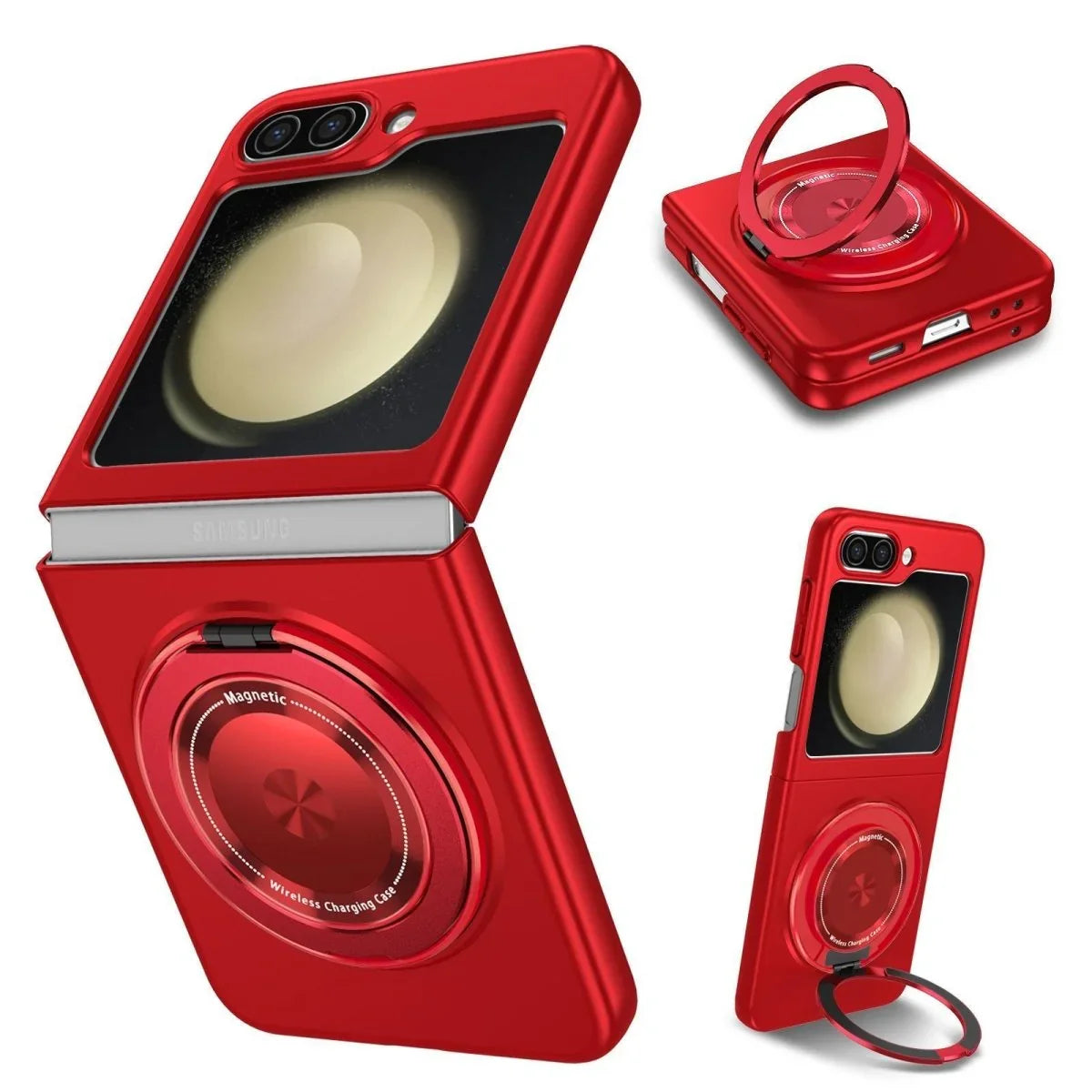 Applicable SAM Z Flip6 Degree Rotating Folding Bracket Strong Magnetic Suction Phone Case - Show Gadgets
